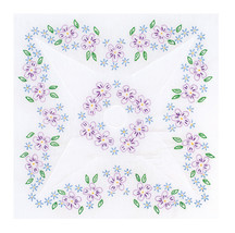 Jack Dempsey Needle Art Lavender Flowers Quilt Blocks - £12.74 GBP