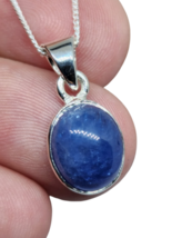 Collier ovale en tanzanite avec pendentif en pierres précieuses AAA Chaîne... - £53.96 GBP
