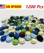 1200 Pcs Mixed Color Large Glass Gems, Pebbles, Mosaic Tiles, Marble Vase Filler - $22.76