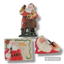 Vtg COCA-COLA Santa Claus Refrigerator Magnet Set Of 3,  (1997) Christmas - £11.28 GBP