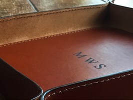Personalized valet tray, leather catch all tray, tray A4, sundries storage - £61.47 GBP+