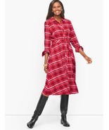 Talbots Women&#39;s A-Line Belted Shirt Dress Holly Plaid Size 8P NWT - £39.11 GBP
