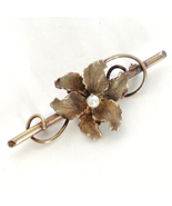 Vintage Danecraft Signed Sterling 925 Flower Seed Pearl Brooch Pin 2in - £47.37 GBP