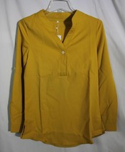 NWT Kyerivs Blouse for Women Long Sleeve Casual Mellow Yellow Sz Large - £13.44 GBP