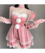 Sassy Bunny Mini Party Dress Plush Costume Collar Choker Headband Gloves - $59.00