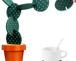 Set Of 6 Diy Funny Cactus Coasters With A Flowerpot Holder, Novelty Cactus - $38.95