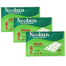  3 Packs NEOBUN MENTHOL PLASTER PAIN RELIEF 30 Sheet EXP 2024 Small Sz 4... - $5.99