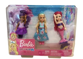 Barbie Mattel Dreamtopia-Pack of 3 Chelsea Mermaid, Fairy and Princess Dolls - £21.80 GBP