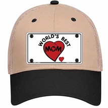 Worlds Best Mom Novelty Khaki Mesh License Plate Hat - £23.17 GBP