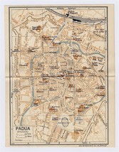 1937 Original Vintage City Map Of Padua Padova / Veneto / Italy - £21.11 GBP