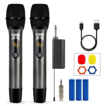 5Core Uhf Wireless Microphone System Set Dual Handheld Rechargeable Karaoke - £54.35 GBP