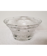 Vintage Heavy Lead Crystal 9.5&quot; Centerpiece Bowl Leaf &amp; Rose Etchings - £13.93 GBP