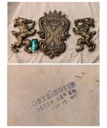 Set of 3 1960s Modern Art Co Lion Coat of Arms Chalkware MCM Wall Art Pl... - $485.06