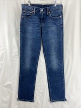 Levis 511 Distressed Blue denim Jeans Men&#39;s Size 30x32 Distressed Split Hem - £18.68 GBP