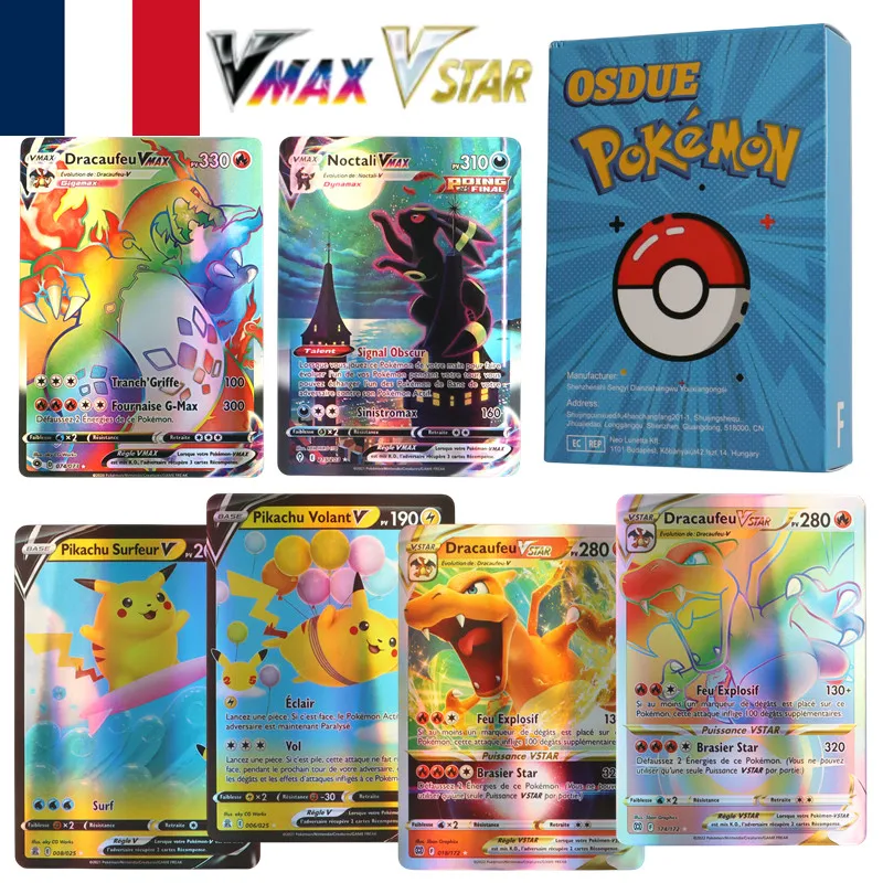 Pokemon Cards in French Letters Charizard Arceus Vstar Vmax V-union Kids Pokmo - £12.93 GBP+