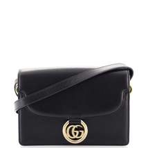 Gucci GG Ring Shoulder Bag Leather Small Black - £1,702.21 GBP