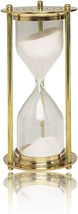 Vintage Brass Small Glass Sand Timer Shiny Hourglass Game Toy Desk 1 min... - $38.70