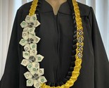 Graduation Money Lei Flower Crisp Bill Gold/Yellow &amp; Black Four Braided ... - £60.14 GBP