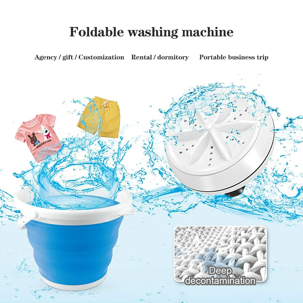 Ing machine turbo usb foldable 5l capacity removes dirt travel washer clothing cleaning thumb200