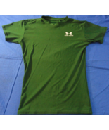 GREEN UNDER ARMOUR SLIMMING T SHIRT WOMENS ATHLETIC GYM WORKOUT MEDIUM - £15.24 GBP