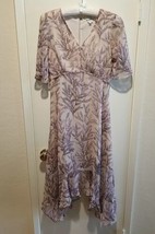 Sundance Dress Women XSmall Lilac Springs Floral Chiffon Vneck Midi Shor... - $48.51