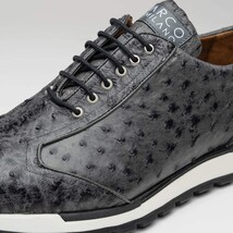 Genuine ostrich quill fashion sneaker Shoes Scanno Antique Gray image 3