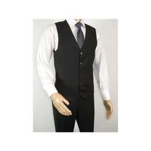 Men Suit BERLUSCONI Turkey 100% Italian Wool Super 180's Vested #Ber19 Black image 8