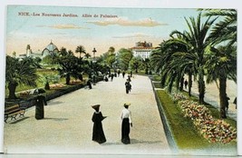 NICE - Les Nouveaux Jardins. Allee&#39; de Palmiers c1900 Garden Palms  Postcard J13 - £7.34 GBP