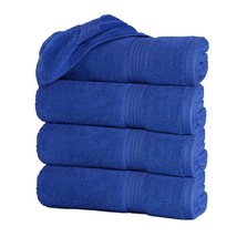 Large Royal Blue Bath Towels Pack Set 4 Cotton 27&quot;x55&quot; 500 GSM Highly Ab... - £60.56 GBP