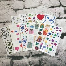 Vintage Scrapbooking Stickers Lot Of 11 Sheets Gifts Polka Dots Music Notes - £9.41 GBP
