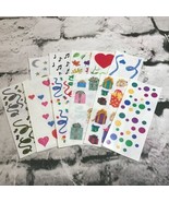 Vintage Scrapbooking Stickers Lot Of 11 Sheets Gifts Polka Dots Music Notes - £9.29 GBP
