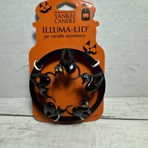 Black Cats Yankee Candle Illuma Lid Topper Happy Halloween For 14 Or 22oz - $14.84