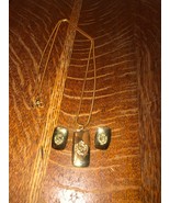 Vintage Liz Claiborne 30&quot; Snake Chain W/Logo Crest Pendent-Matching Earr... - $68.31 CAD