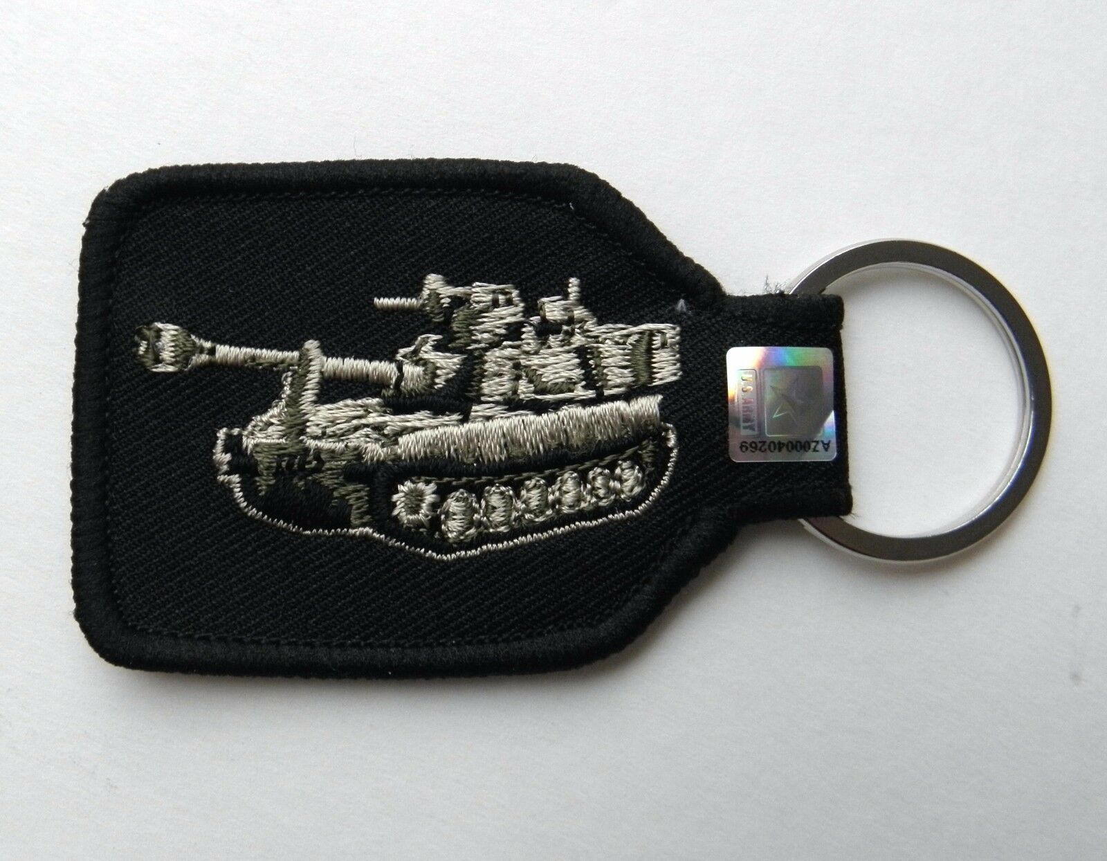 US ARMY ARMORED DIVISION TANK EMBROIDERED KEY CHAIN KEY RING 1.75 X 2.75 - $5.64