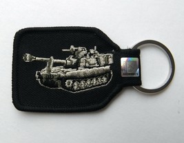 US ARMY ARMORED DIVISION TANK EMBROIDERED KEY CHAIN KEY RING 1.75 X 2.75 - £4.41 GBP