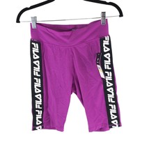 Fila Womens Believe Me Bike Short Spellout Logo Purple S - £7.67 GBP
