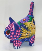 5.75&quot; Cat Kitty Figurine Anillero Gato Ceramic Clay Pottery Handmade Mexico C1 - £14.24 GBP