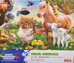 White Mountain Puzzles 1368 Farm Animals Puzzles, 300 Piece - £18.24 GBP