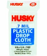 0.7 mil 9&#39;x12&#39; ft Clear PLASTIC PAINTER DROP CLOTH Sheeting Painting HUS... - $31.63 CAD