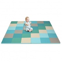 58 Inch Toddler Foam Play Mat Baby Folding Activity Floor Mat-Light Blue... - $121.46
