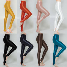 AMORESY Oil Shiny Glossy Leggings Opaque Sports Yoga Fitness Stirrup Tight Pants - £19.73 GBP+