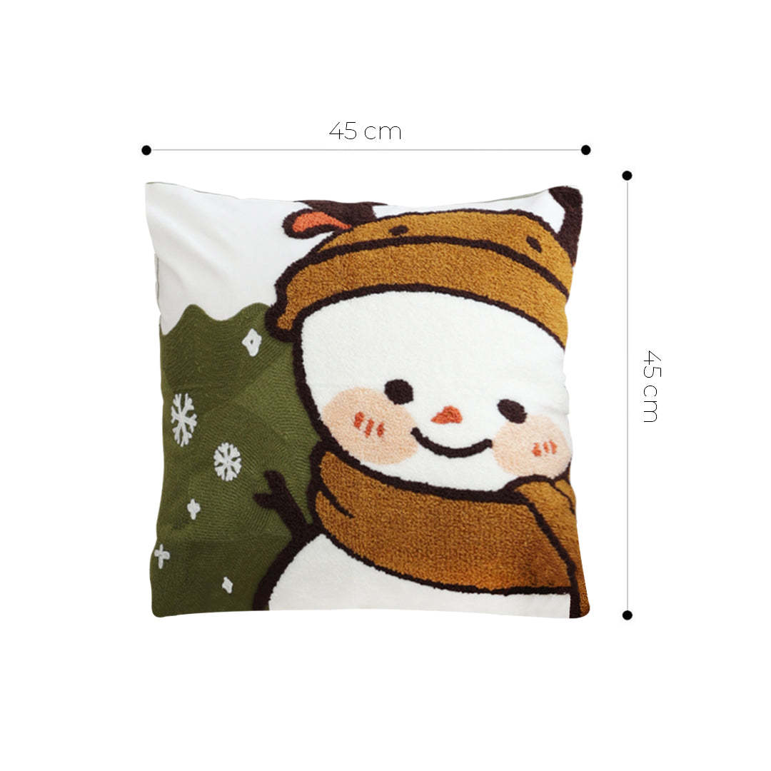SOGA 2X 45cm Festive Snowman Christmas Decorative Pillow Covers for Sofa and Bed Item image 2