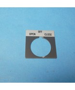 Allen Bradley 800T-X533 Aluminum Legend Plate 30.5mm OPEN-OFF-CLOSE Blac... - $5.47 CAD