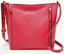 Fossil Tara Crossbody Cherry Red Pink Leather Handbag ZB7851618 NWT $180 MSRP FS - £80.36 GBP