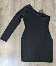Pretty little thing NWT Shape One Shoulder Women&#39;s Black Bodycon Dress AF - £13.94 GBP