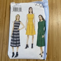 9150 Vogue Womens Plus Size Midi Dress Lined Sz 14 22 Uncut Sewing Pattern - £4.67 GBP