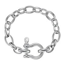 Goth Lock Bracelets For Women Gold Color Bracelet Stainless Steel Pulseras Mujer - £28.49 GBP