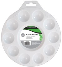 PLASTIC 6 1/2&quot; Round PALETTE artist 10 wells art White DALER ROWNEY 8456... - $21.83