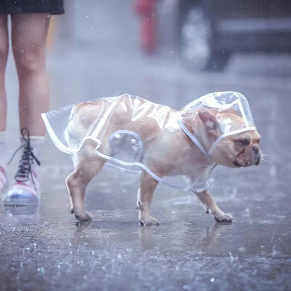House Home Pet Dog Puppy Transparent Rainwear Raincoat Pet Hooded Waterproof Jac - £20.15 GBP