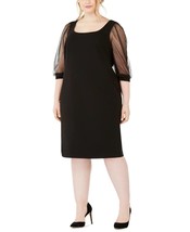 New Calvin Klein Black Embellished Sleeves Sheath Dress Size 22 W Women $159 - £77.68 GBP